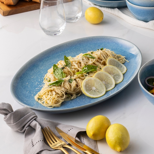 Colorwave Kiln Azure Stoneware Oval Platter, 16