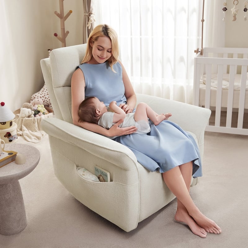 Spruce & Spring Power Swivel Recliner Chair Triple-Motor Nursery Glider