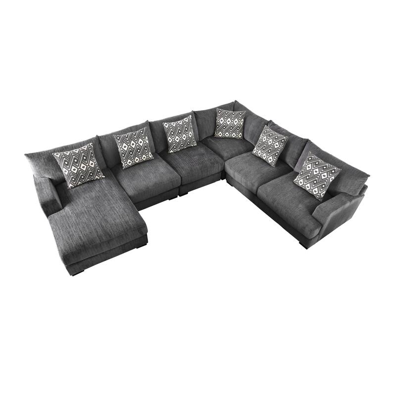 Kintra Modern Chenille Upholstered Modular Sectional by Furniture of America