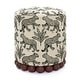 preview thumbnail 3 of 17, Dex Leopard Pattern Jacquard Upholstered Round Ottoman Taupe