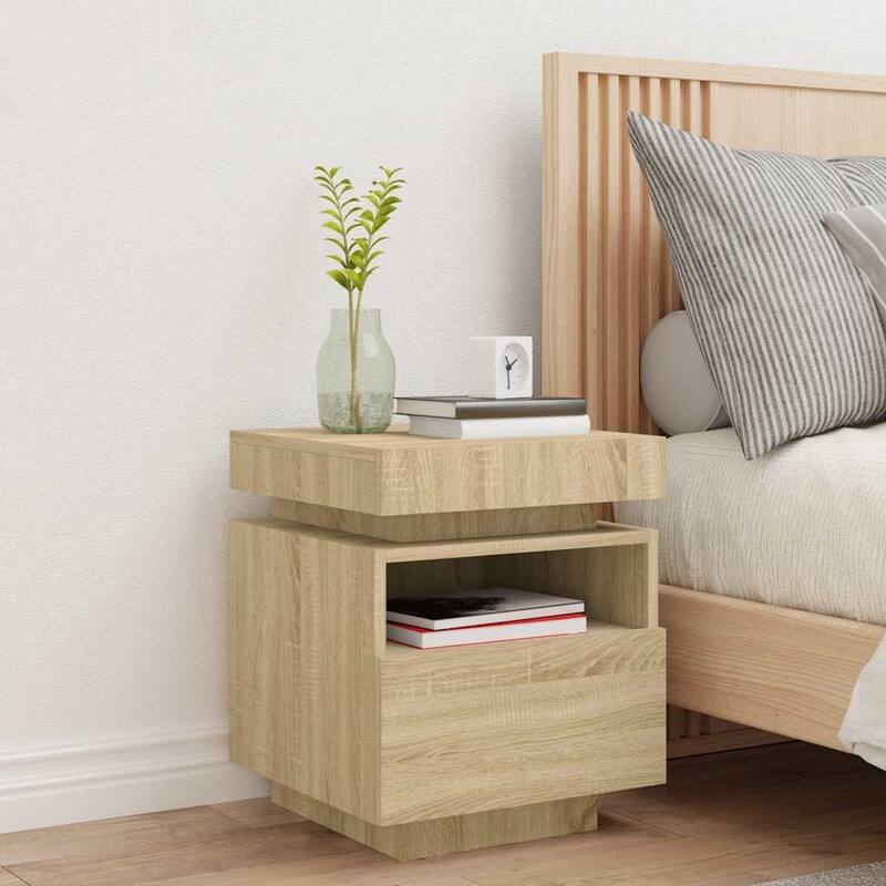 vidaXL Bedside Cabinet Engineered wood Compact Bedside Cabinet