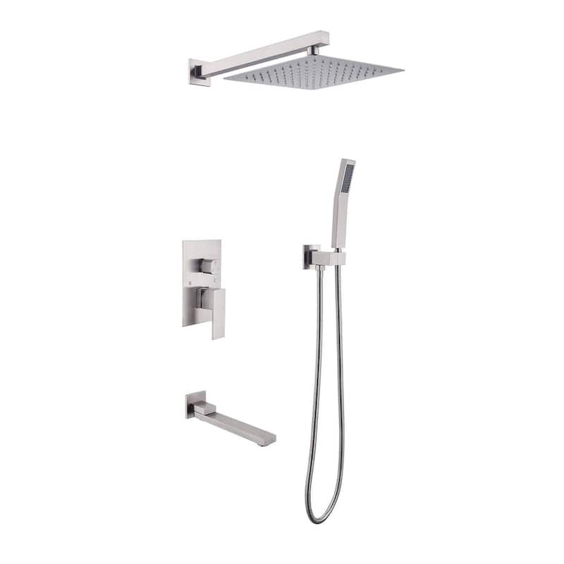 10" Rain Shower Head Systems Wall Mounted Shower - Brushed Nickel