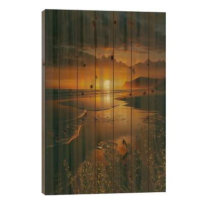 Golden Grass On The Background Of The Sunset On The Ocean. Print On ...