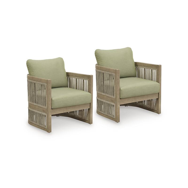 Signature Design by Ashley Moondance Green/Brown Outdoor Lounge Chair (Set of 2) - 28" W x 30" D x 35" H