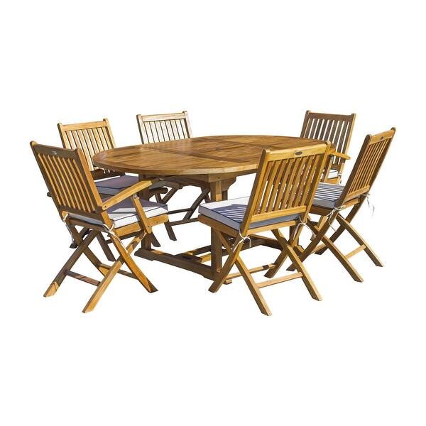 Shop Seven Seas Teak 7 Piece Teak Wood San Diego Patio Dining Set