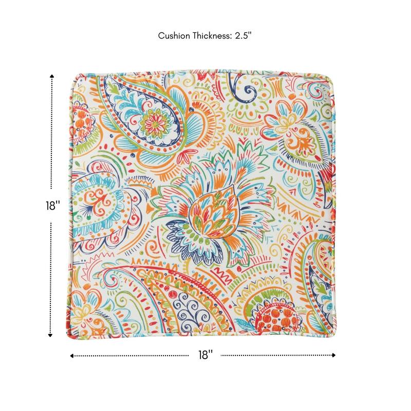 Greendale Home Fashions 18" Square Outdoor Chair Pad (Set of 2)
