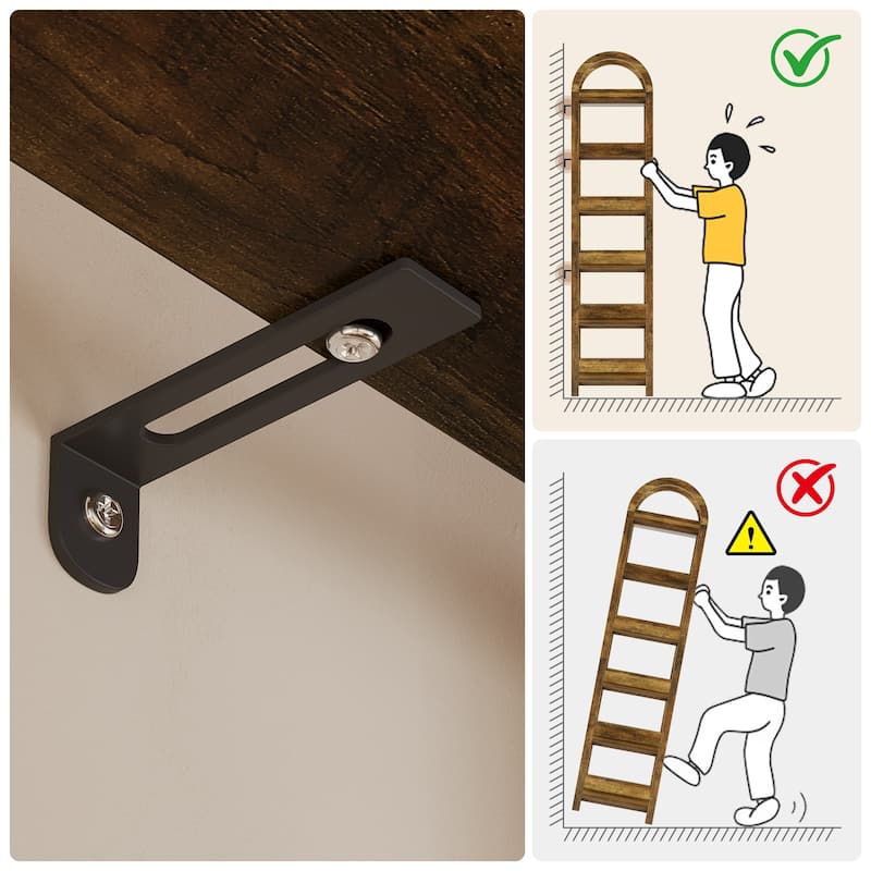 6-Tier Arched Tall Narrow Bookshelf Bookcase with Shelves for Small Space