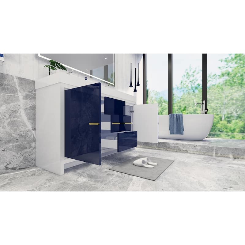Dove 60'' Freestanding Vanity with Double Reinforced Acrylic Sink