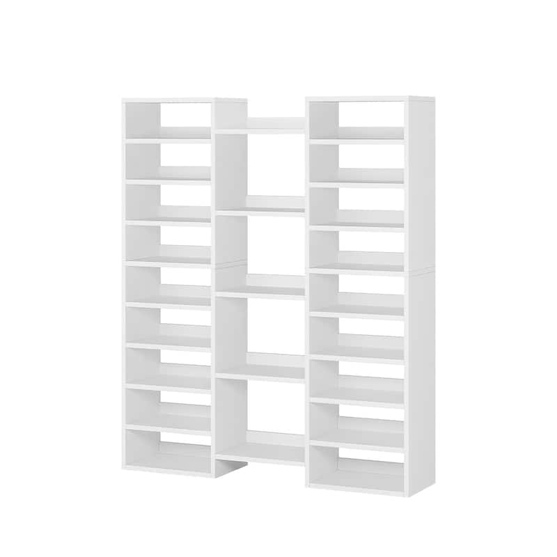 Wooden Shoe Rack, Freestanding Shoe Organizer with 23 Storage Shelves