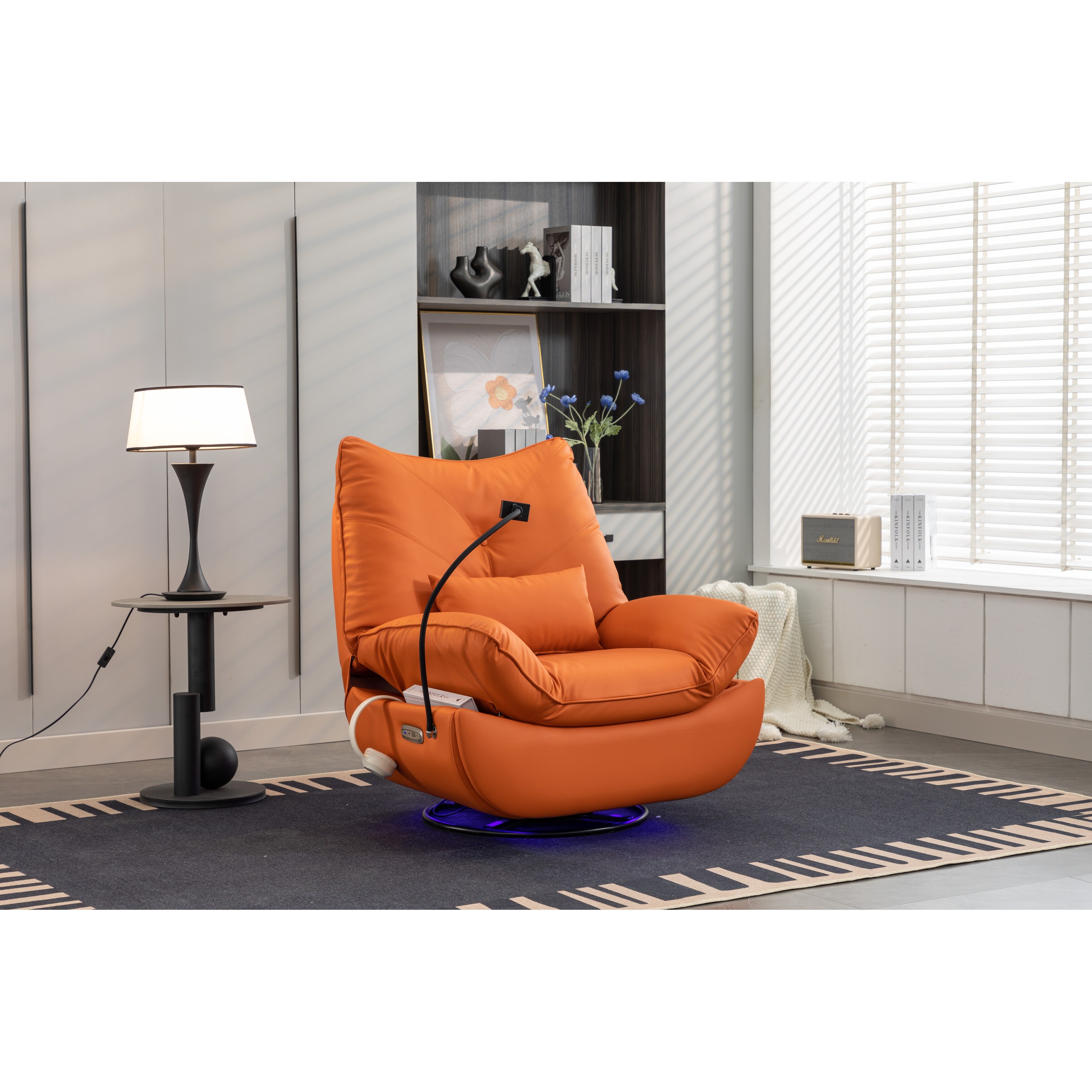 Smart Glider Chair Sofa Orange Leather Nap Chair Power Recliner Bed Bath Beyond 40878594