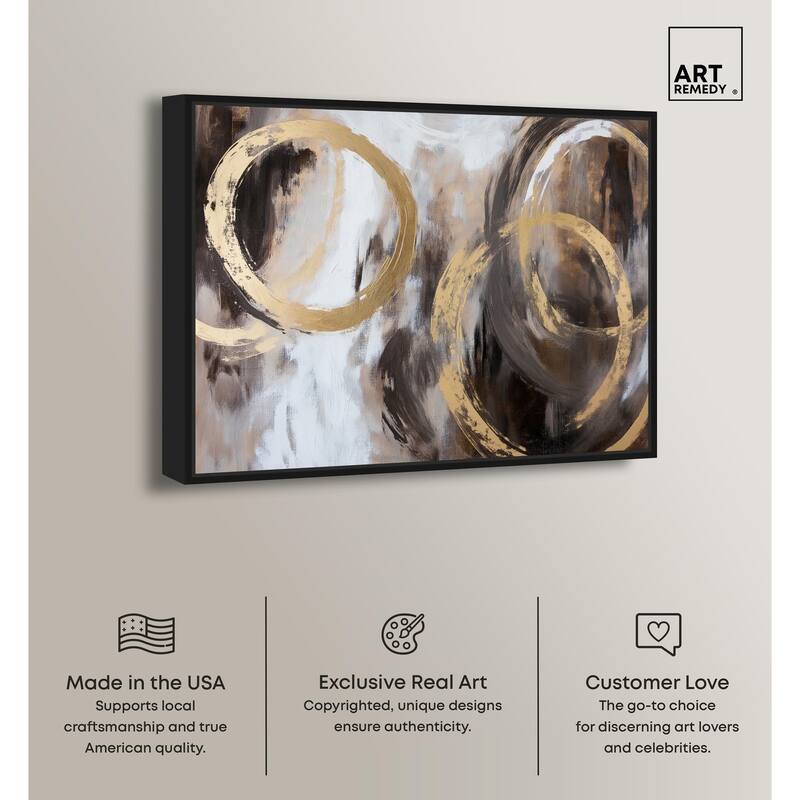 Swirling Forms with Gold Canvas by Art Remedy