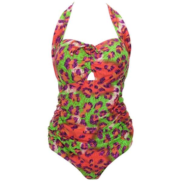 Shop Qzunique Women S Retro Vintage One Piece Swimwear Floral Monokinis Plus Size Overstock