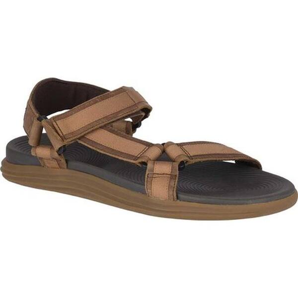Shop Sperry Top Sider Men S Regatta 2 Strap Sandal Brown Full Grain Leather Overstock 25691321