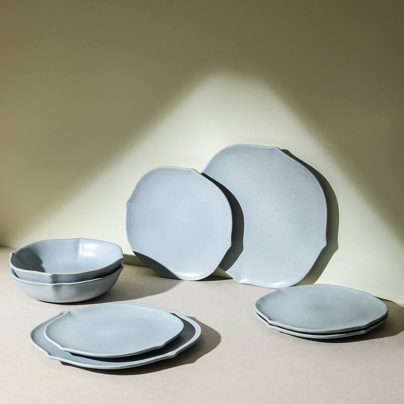 Stone Lain Baskerville Stoneware Dinnerware Set - Light Blue - 24 Piece