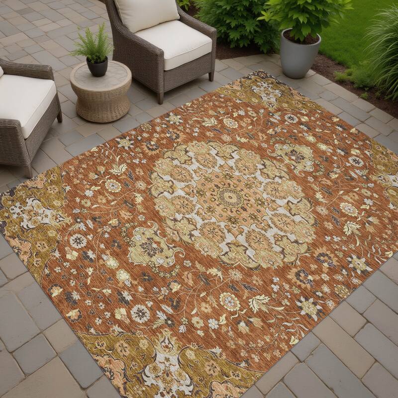 Machine Washable Indoor/ Outdoor Global Eckley Chantille Rug