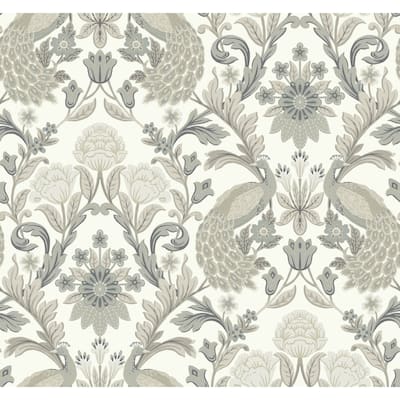 Eugene, Unpasted Non-Woven Plume Dynasty Wallpaper 27 in x 27 ft = 60.75 sq ft