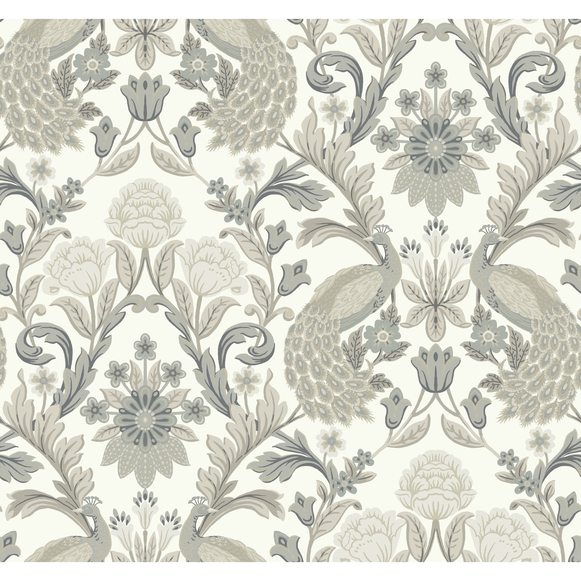 Eugene, Unpasted Non-Woven Plume Dynasty Wallpaper 27 in x 27 ft = 60.75 sq ft