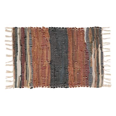 Striped Design Multicolor Chindi Placemats (Set of 4)