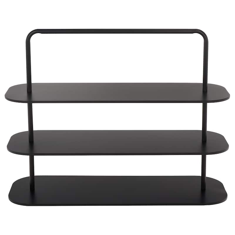SAFAVIEH Home Jordan 3 Tier Metal Shoe Rack - 34"W x 13"D x 26"H - Black
