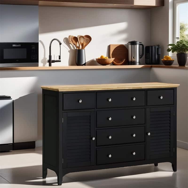 Storage Cabinets with Adjustable Shelves and Magnetic Cabinet Doors - N/A - Black