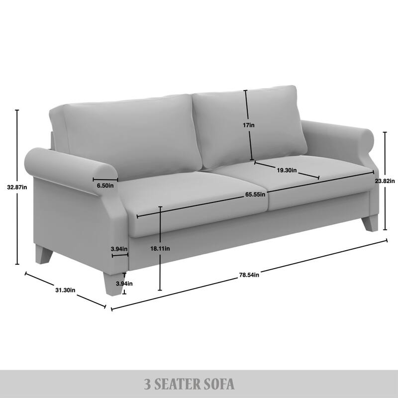 CraftPorch Classic Linen Upholstered 2-Piece Living Room Set