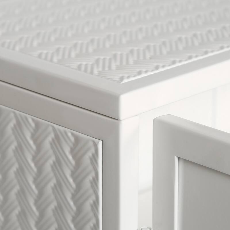 White Sideboard Glass Doors Wall Cabinet with Removable Shelves