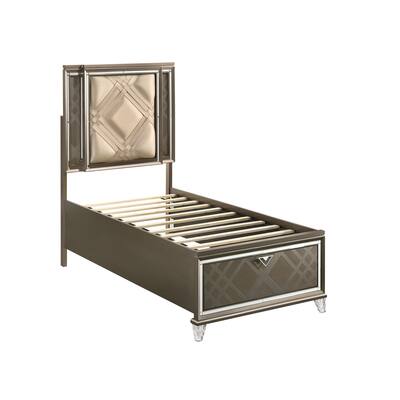 Livonia Dark Champagne Storage Bed with LED Touch Light