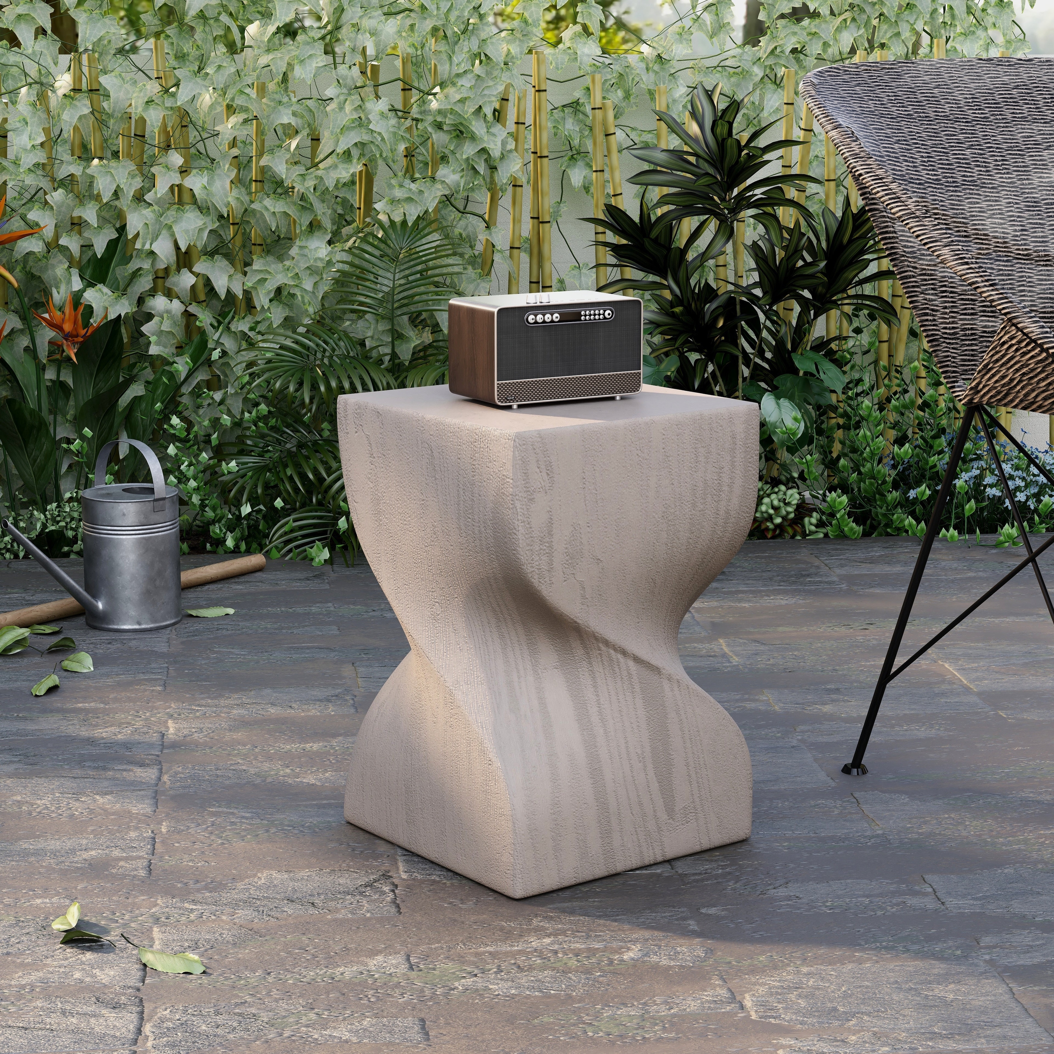 Onyx Square Side Table in Fiberstone Modern Accent Side
