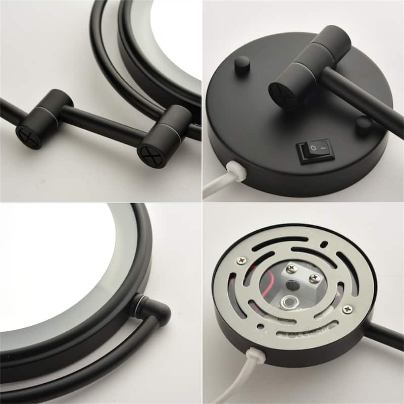 8 Inch LED Wall Mount Two-Sided Magnifying Makeup Vanity Mirror