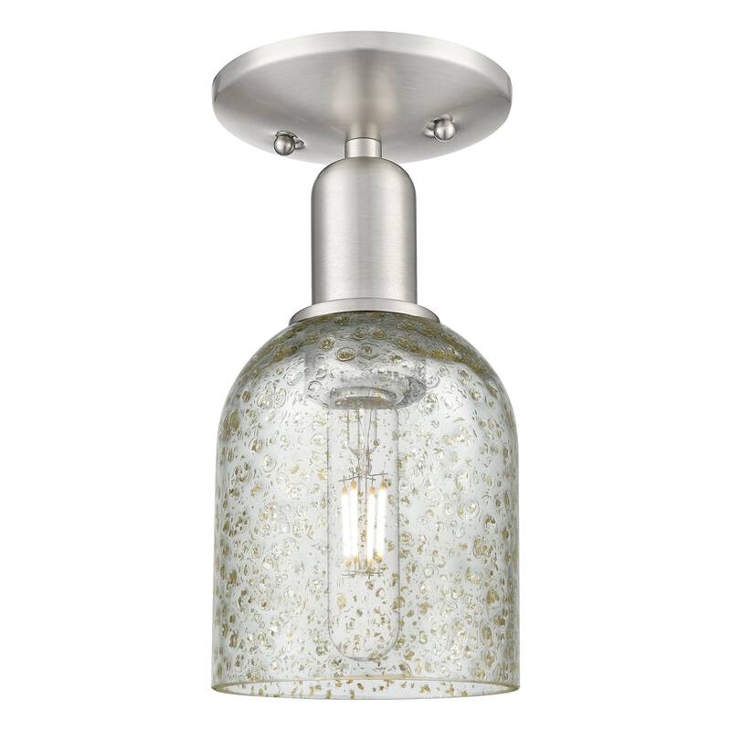 Innovations Lighting 716-1C-11-5 Caledonia Semi-Flush Caledonia 5" - Brushed Satin Nickel / Mica