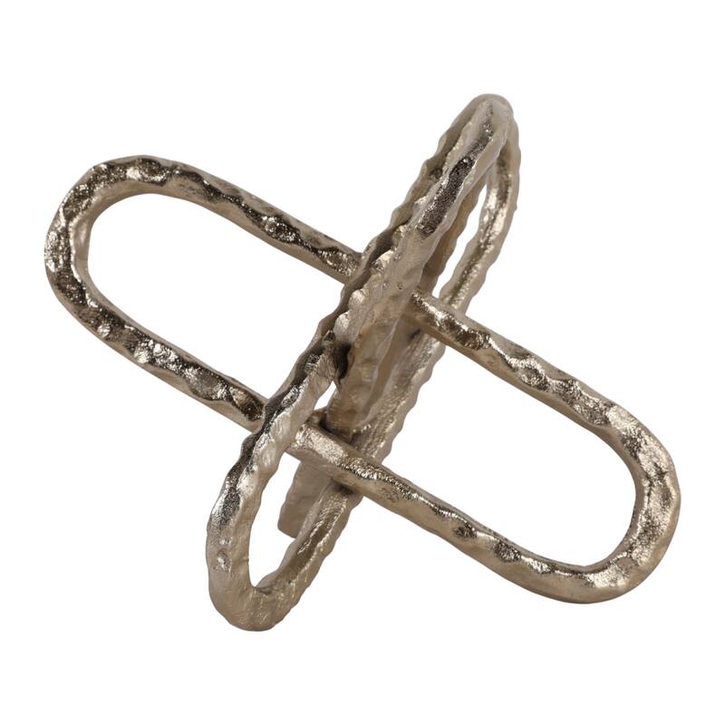 Contemporay Metal Round Edge Jack Decorative Object - 9.0"