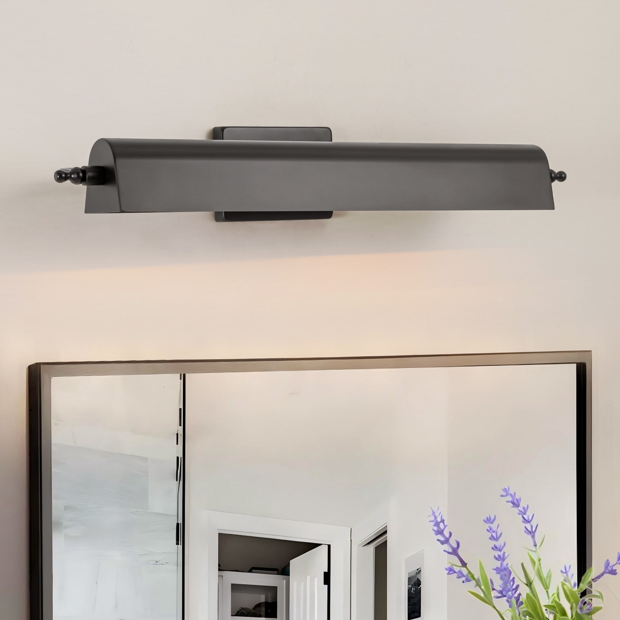 Rennnsan 2-Light Matte Black / Brushed Gold Adjustable Modern Picture Light Wall Sconce for Artwork
