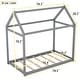 preview thumbnail 4 of 16, Twin Size Wooden House Bed in Grey, Pine Wood & MDF Frame, Durable & Sturdy Construction, Ideal for Kids' Bedroom