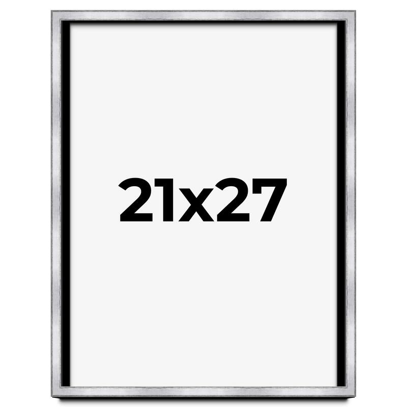21x27 Shadow Box Frame Silver | 1.375 Inches Deep Real Wood