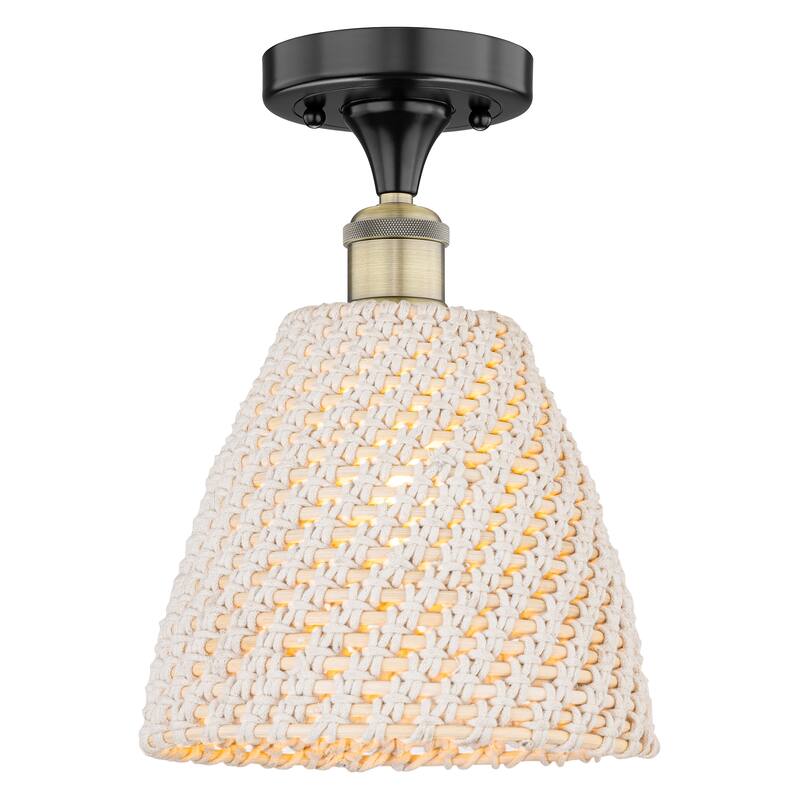 Innovations Lighting Endless Possibilities Edison - Bristol Natural - 1 Light 9" Semi-Flush Mount - Black Antique Brass