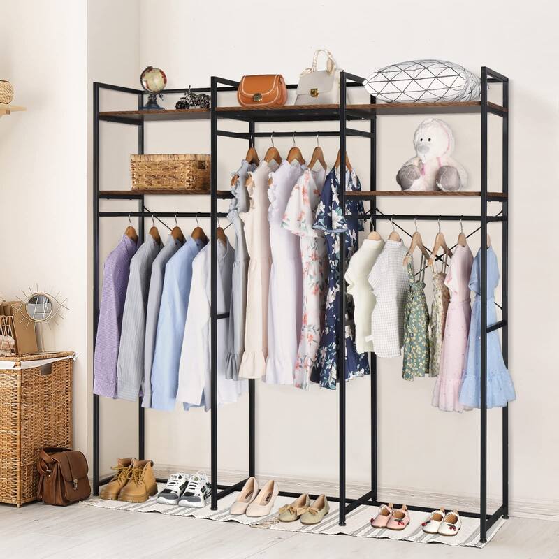 Portable Closets Clothes Rack Metal Wardrobe, Clothing Rack with