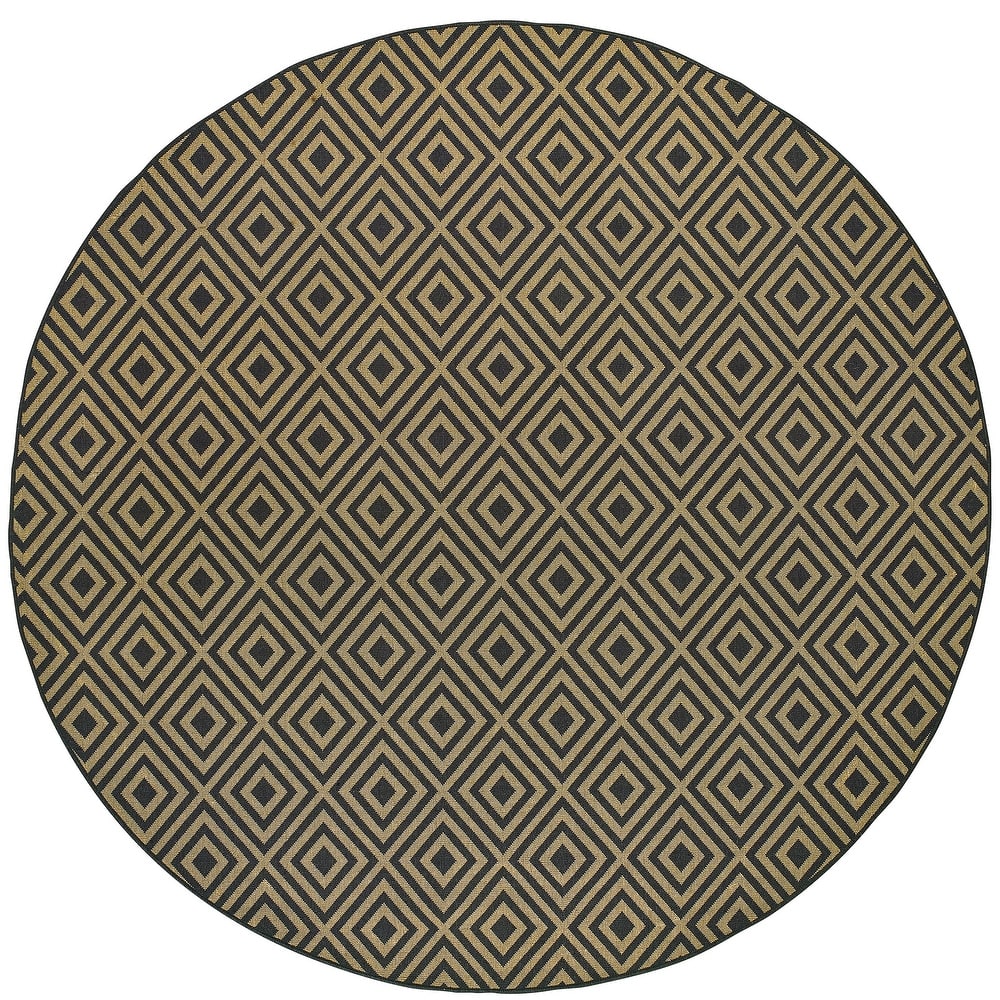 Vista Home Malta Black/Tan Diamond Indoor-Outdoor Rug.