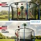 preview thumbnail 3 of 5, Machrus 9'x15' Rectangle Trampoline w/ Premium Top-Ring Enclosure System and Trampoline Basketball Hoop with Ball & Pump - Black