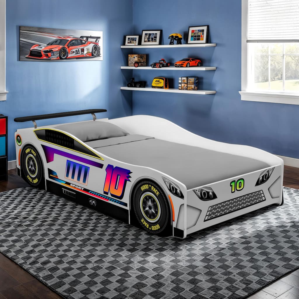 Furniture of America Merlin Modern Race Car-Shaped Twin Bed