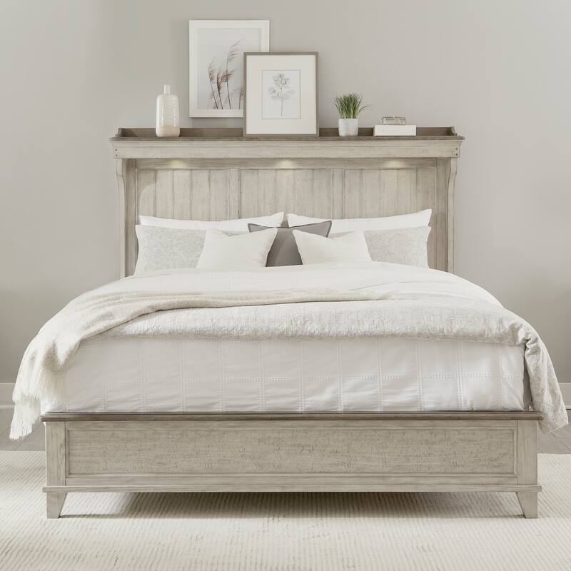 Ivy Hollow Weathered Linen Finish Queen Mantle Bed - Queen