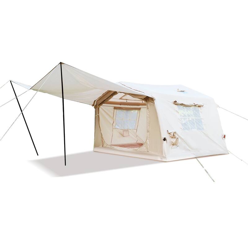 8 m² Inflatable Tents for Camping with canopy, Blow Up Tent with Hand Pump, Easy Setup InflatableTent 4 Season Tent