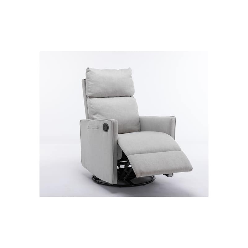 Cotton Linen Fabric Swivel Glider Recliner