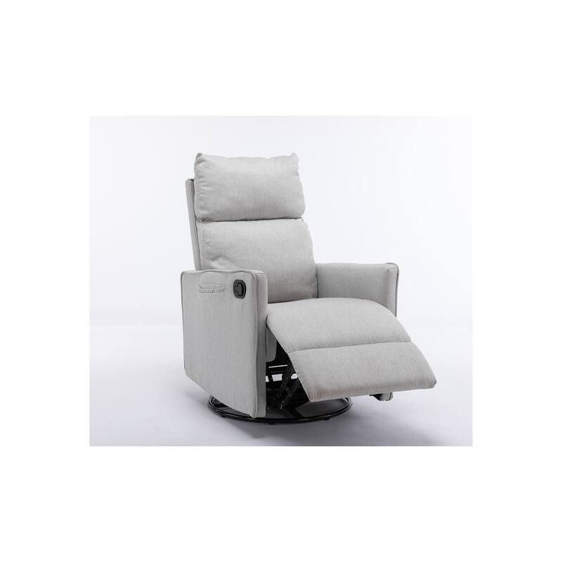 Cotton Linen Fabric Swivel Rocking Chair