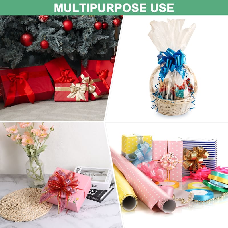 10pcs Large Pull Bow 8 Inch Bows for Wedding Baskets Decorations