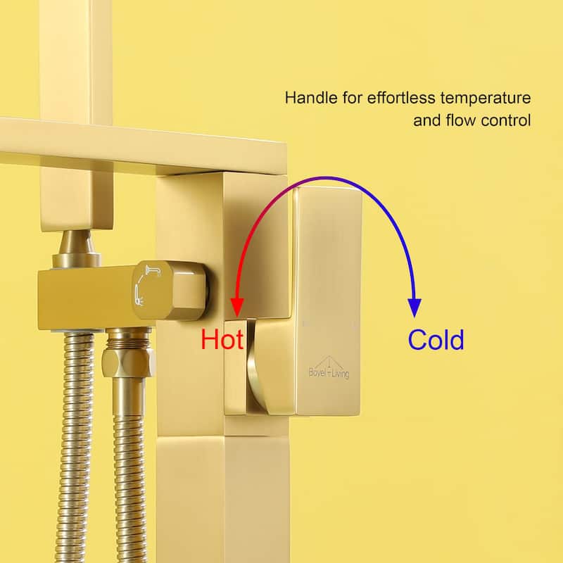 Freestanding Floor Mount Single Handle Bath Tub Filler Bath Tub Faucet