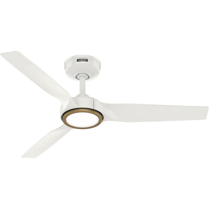 Hunter ZenTech Indoor / Outdoor 3-Blade Smart Ceiling Fan w/ LED Light and Handheld Remote - Modern & Contemporary.