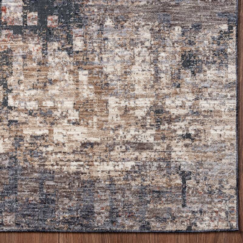 Greys/Coal Abstract Area Rug