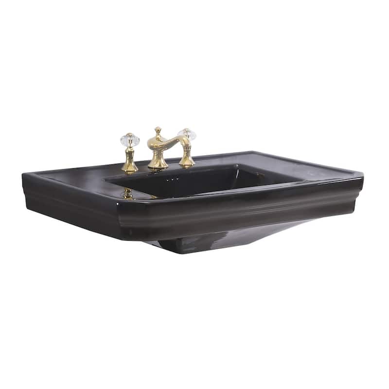 Black Vitreous China Bathroom Pedestal Sink Only Renovators Supply