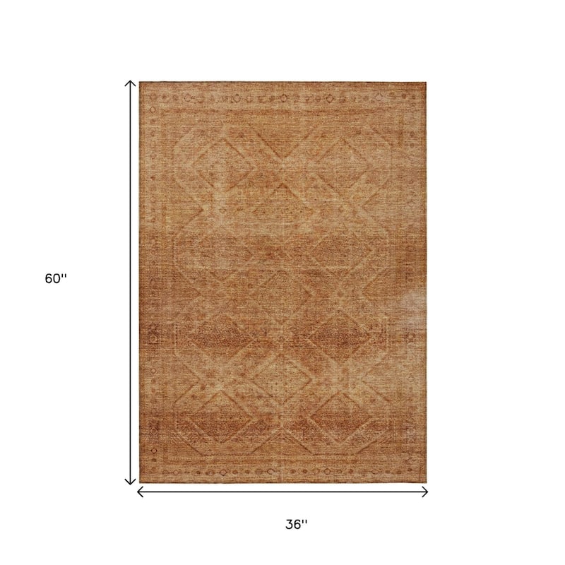 HomeRoots Geometric Transitional Rectangle Outdoor Rug - 3' x 5'