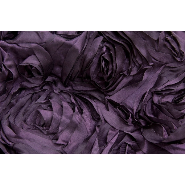 Wedding Rosette Satin 90"x132" rectangular Tablecloth - Plum